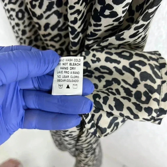 Y2K Crescent L Slip Dress Animal Print Side Zipper Sweetheart Lace Neck and Hem - Picture 15 of 16